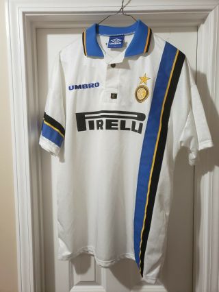 1997 - 98 Inter Milan Umbro Pirelli Away Shirt (xl) – Classic Jersey