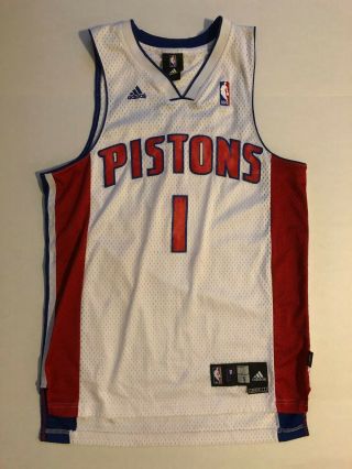 1 Chauncey Billups Detroit Pistons White Swingman Nba Jersey Adidas Men 