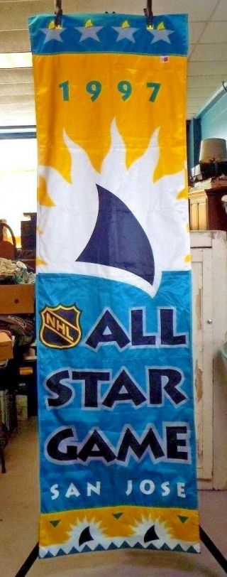 San Jose Sharks - 1997 Nhl All Star Game In San Jose,  Ca.  - 8 Foot X 29 " Banner