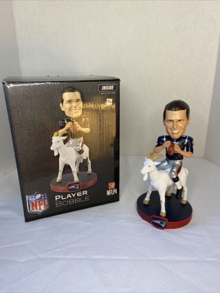 Tom Brady England Patriots Riding Goat Bobblehead Nfl