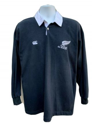 Canterbury Of Zealand All Blacks Long Sleeve Rugby Shirt Us Large 44