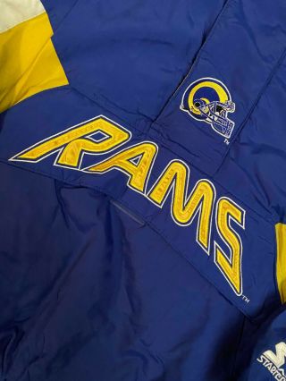 VTG St.  Louis/Los Angeles Rams Starter Jacket XL 1990s Pullover Parka NFL 3