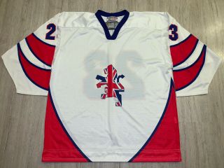Tackla Iihf Great Britain National Team Game Worn Ice Hockey Jersey Shirt Xl 23