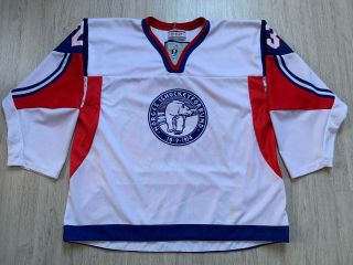 Retro Iihf Norway Game Worn Ice Hockey Jersey Shirt Tackla White Size L 23