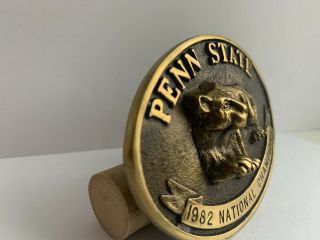 Vtg Penn State PSU 1982 National Champions Brass Belt Buckle w/ Paperwork 3