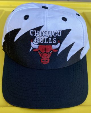 Vintage 90s Chicago Bulls Logo 7 Sharktooth Snapback Hat Cap Nba