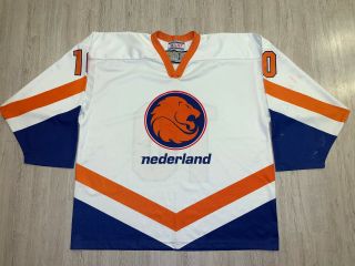 Tackla Iihf Netherlands Holland Game Worn Ice Hockey Jersey Shirt L 10