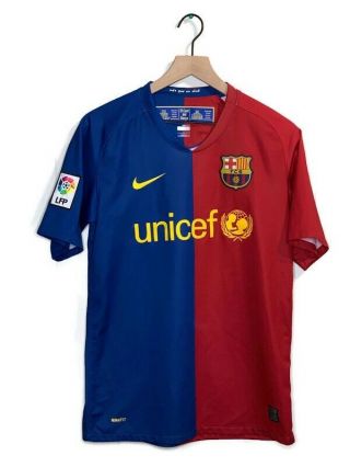 Vtg 08/09 Nike F.  C.  Barcelona Home Kit Jersey Size Small