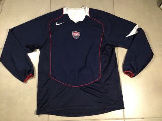 Vtg 2004 Men’s Nike Team Usa National Team Sz M Long Sleeve Soccer Jersey Blue