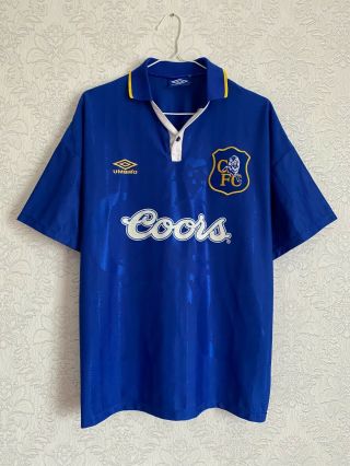 Chelsea Umbro Football Shirt Home 1995 1996 1997 Blue Jersey Soccer Men Size L