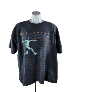 Vintage 90s Nike Michael Air Jordan T - Shirt Xl Black Made In Usa Some Damage