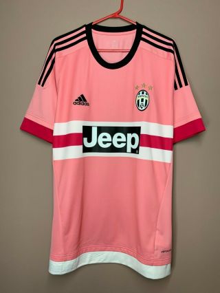 Juventus 2015 - 2016 Away Pink Rare Football Soccer Shirt Jersey Size Xl