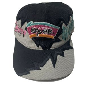 Vintage Drew Pearson San Antonio Spurs Snapback Hat Graffiti Shockwave 90s Cap