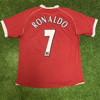 2006 2007 Manchester United Ronaldo Nike Jersey Shirt Kit Red Home Epl 7 Large L