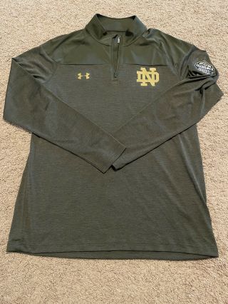 Notre Dame Football Under Armour 1/4 Zip Pullover 2016 Shamrock Series Large Nd