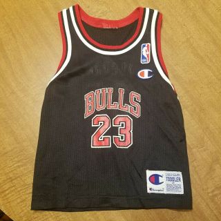 Michael Jordan Chicago Bulls Toddler Jersey Champion Vintage Nba Black Size 4t