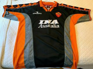 1998 - 1999 As Roma Jersey Shirt Maglia Third 3rd Diadora Assitalia Xl Extra Large