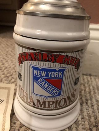 Ny Rangers 1994 Stanley Cup Limited Stein Championship 1082 Of 2450 York
