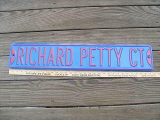 Embossed Red&blue Metal Richard Petty Ct.  Street Sign,  Nascar Racing 32 " X 6 "