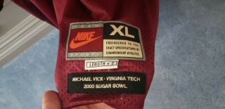 Michael Vick 7 Virginia Tech Hokies Sugar Bowl 2000 Nike Throwback Jersey XL 3