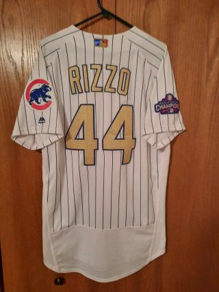 Chicago Cubs Anthony Rizzo Majestic World Series Jersey Size 44
