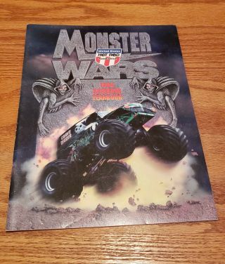 1994 Monster Truck Wars Souvenir Yearbook Program Monster Jam.  Poster Inside