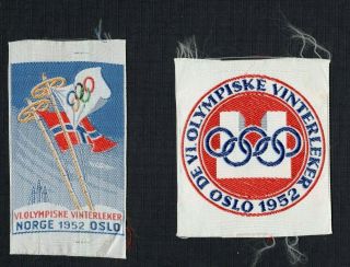 Olympic Games 1952.  Oslo - Norway;lot Of 2 Official Olympic Patch