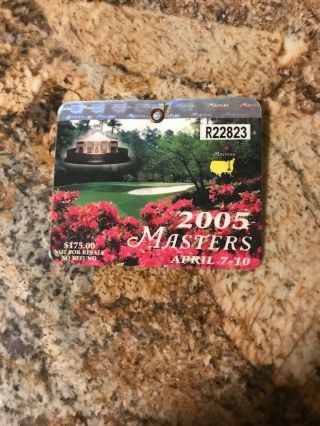 2005 Masters Badge Ticket Augusta National Golf Pga Tiger Woods