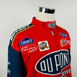 Chase Authentics Large Jacket Dupont Jeff Gordon Nascar Racing Flames Cotton
