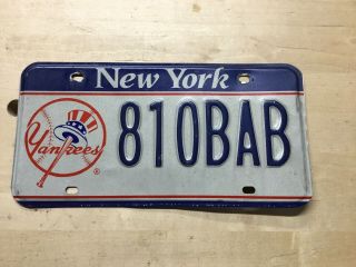 Incredible York License Plate Yankees Baseball