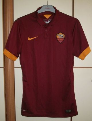 As Roma 2014 - 2015 Home Football Shirt Jersey Nike Player Issue Size M