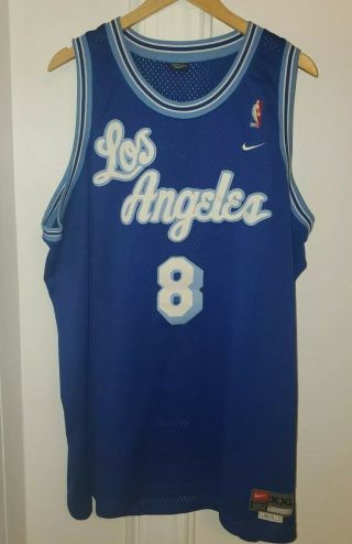 Nike Throwback Lakers Away Kobe Bryant 8 Jersey Size Xxl Blue Authentic