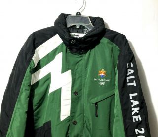 Marker Men’s 2002 Salt Lake City Utah Winter Olympics Jacket Ski Coat Green Sz S 3