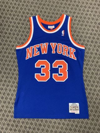 Mitchell & Ness Patrick Ewing York Knicks Sz M Mens Blue Swingman Jersey
