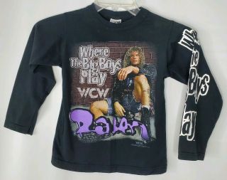 Wcw Raven Vintage T Shirt 1998 Boys Youth Xs Wwf Big Boys Play Black Long Rare 5