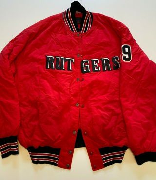 Rutgers Scarlet Knights Vintage Player Worn Issued Jacket Xxl 2xl 49