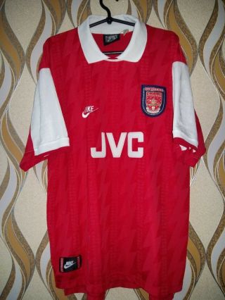 Rare Arsenal Fc Home Jersey Nike 1994 - 96 Jvc Gunners