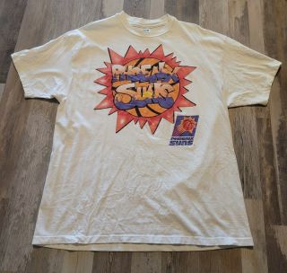 Rare Vintage Phoenix Suns Mens Xl Graffiti Style T Shirt Single Stitch Promo