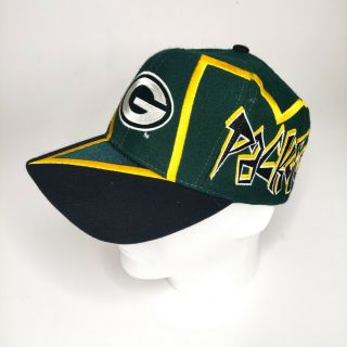Vintage 90s Green Bay Packers Graffiti Snapback Hat Cap Nfl Green Design