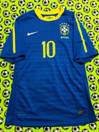 RARE Nike Brazil Brasil Away Soccer Football Jersey 2010 2011 Ronaldinho 2