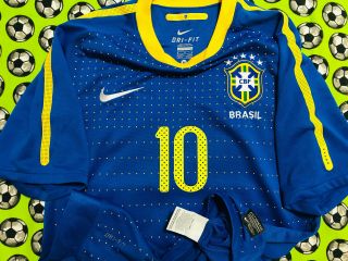 RARE Nike Brazil Brasil Away Soccer Football Jersey 2010 2011 Ronaldinho 3