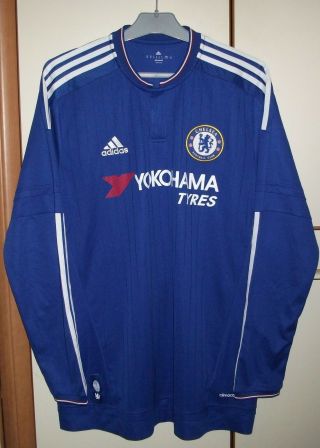 Chelsea 2015 - 2016 Home Football Shirt Jersey Adidas Long Sleeve Size Xl