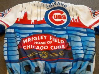 Vtg 80s 90s Chalk Line Mlb Chicago Cubs Fanimation Jacket White Blue Large Usa