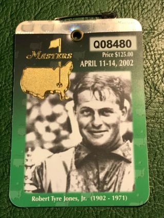 2002 Masters Badge Tiger Woods Champion - Augusta National Souvenir Ticket