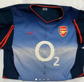 Vintage Nike Arsenal 2002 - 2003 Away Kit Jersey Soccer Football