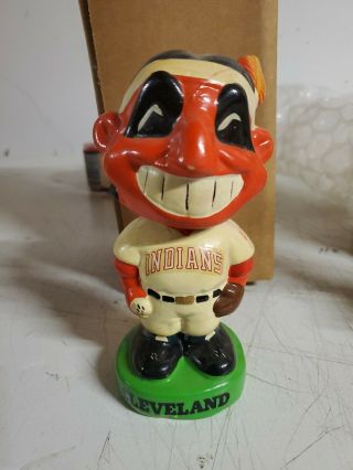 Cleveland Indians Chief Wahoo Mascot Bobblehead Tei 1980 " S Repaired