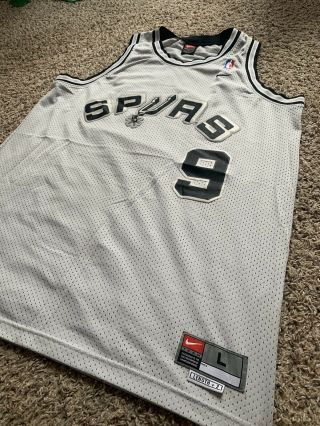 Tony Parker San Antonio Spurs Nba Basketball Jersey Nike Swingman L Gray Large