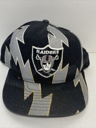 Vintage Oakland Raiders Snapback Hat Cap Zubaz 80s 90s Los Angeles Las Vegas