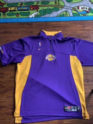 Vintage Rare La Los Angeles Lakers Warm Up Suit Jersey Nike Shirt Mens Size Xl