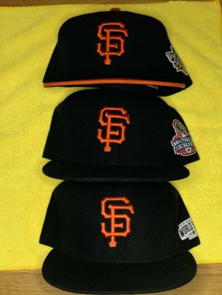 San Francisco Giants Era 59fifty 2010 2012 2014 World Series Hat Set 7 3/8